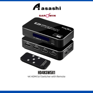 77f5098d3b9f7bc2fc83628fe71e63ae.png SAROWIN HD4KSW5X1 4K HDMI 5x1 Switcher with Remote