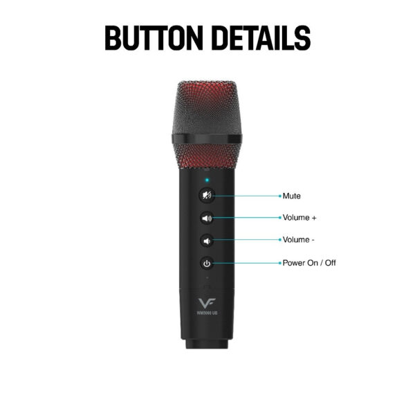 Vinnfier VF WM5000UB Wireless UHF Microphone Plug & Play Handheld Microphone Karaoke Audio 12 hours