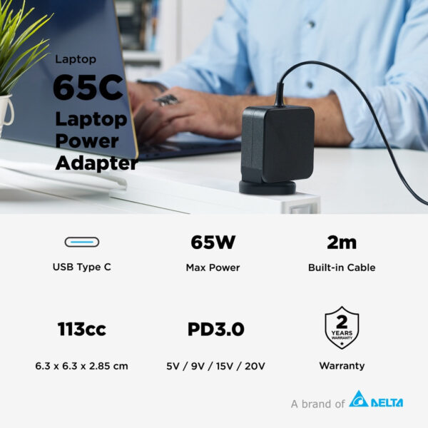 Innergie 65C 65W PD3.0 USB Type C Laptop Power Adapter ADP-65JW DZD