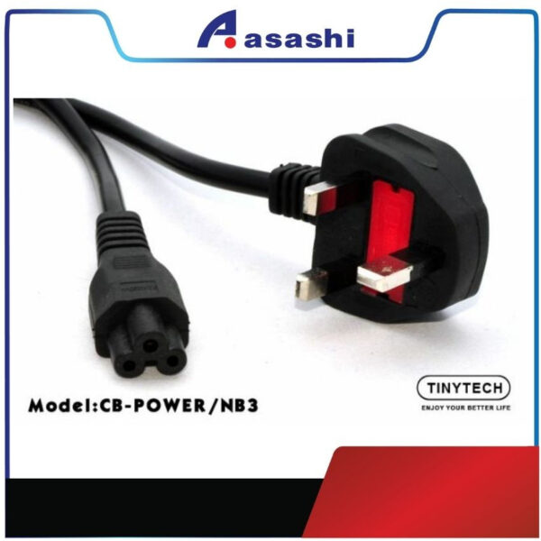 Tinytech 3 Prong 2 pin 3 pin hole Power Cord Cable with 13A Fuse for Desktop Notebook Laptop Printer UK Plug