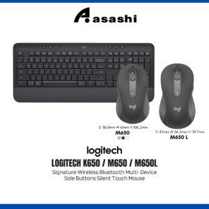833cd0c813624859ef71e2bfed77949c.png Logitech M650 +K650 Signature Wireless Bluetooth Multi-Device Compatibility Customizable Side Buttons Silent Touch Mouse