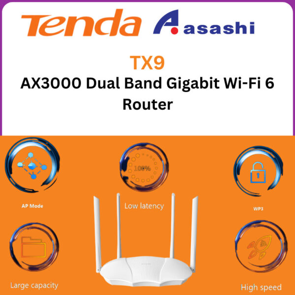 Tenda TX9 AX3000 Dual Band Gigabit Wi-Fi 6 Router