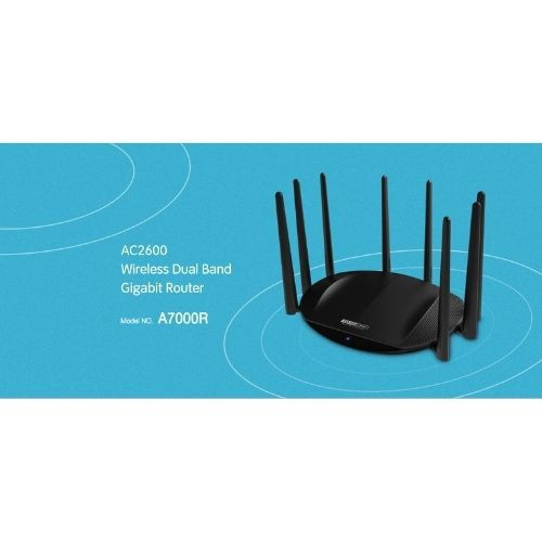 TOTOLINK A7000R AC2600 Gigabit Dual Band 2.4Ghz + 5Ghz Wireless WiFi Network Router (Support Unifi , Maxis & TIME Fiber)