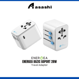 83f41b7655ccfc482c6a5db7c1e3e1cb.png ENERGEA Bazic Goport Travel Adapter, 2A3C 28W - WHITE