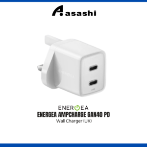 865b60c0998baedd5093b443e6d983d9.png Energea AmpCharge GAN40, 2C PD/PPS WALL CHARGER 20W+20W, 40W (UK) - WHITE