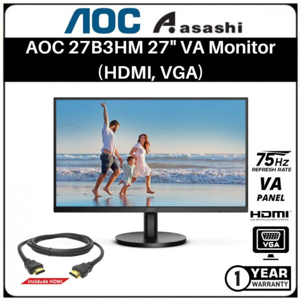 AOC 27B3HM 27" / 27B1H 27" VA Monitor (HDMI, VGA)