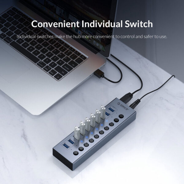 ORICO BT2U3-7AB 24W 7 Ports USB3.0 HUB Multi-port Hub With Individual Switches
