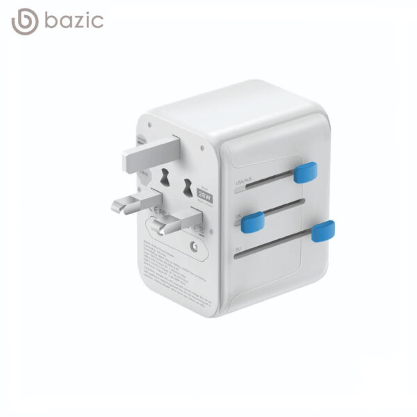ENERGEA Bazic Goport Travel Adapter, 2A3C 28W - WHITE