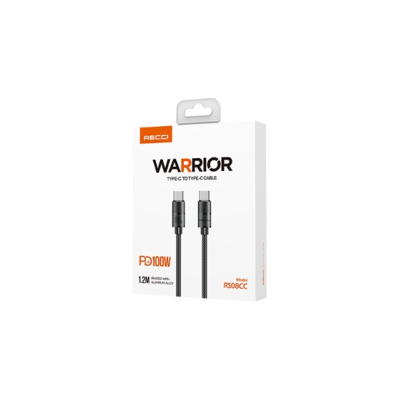 Recci 08CC PD 100W / 08CL PD 20W Aluminum Alloy Braided Type-C to Type-C / Type-C to L Fast Charging Cable 1.2M
