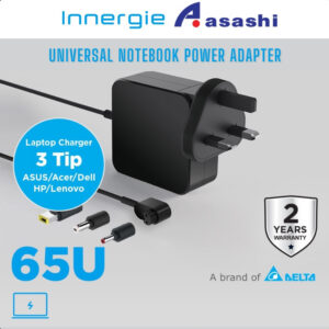 8bc1dcc3be6a76af733cb1e1ea69ace3.jpeg Innergie Universal Laptop Adapter Charger with Built-in Cable (65W)