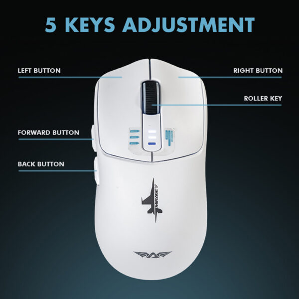 Armaggeddon Mirage V Bluetooth 5.0 Wireless 2.4G Rechargeable 10000 CPI Gaming Mouse
