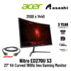 Acer Nitro ED270U / ED270US3 / ED270U S3 27" VA Curved 180Hz 1ms 2K HDR10 Gaming Monitor (HDMIx2/ DP/ AUXO)