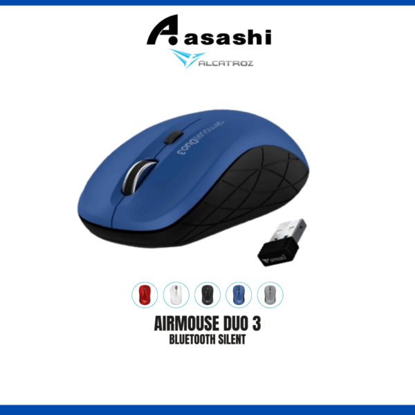 Alcatroz AirMouse Duo 3 Wireless + 2.4G Bluetooth Silent Mouse with Battery (1 yrs Limited Hardware Warranty)