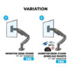 North Bayou F80 17 to 27 Inch Gas Strut Monitor TV Desktop