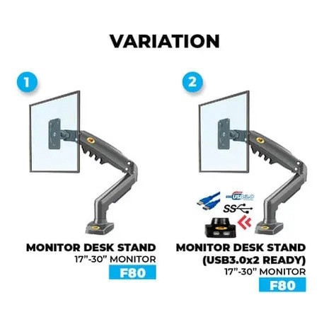 North Bayou F80 17 to 27 Inch Gas Strut Monitor TV Desktop