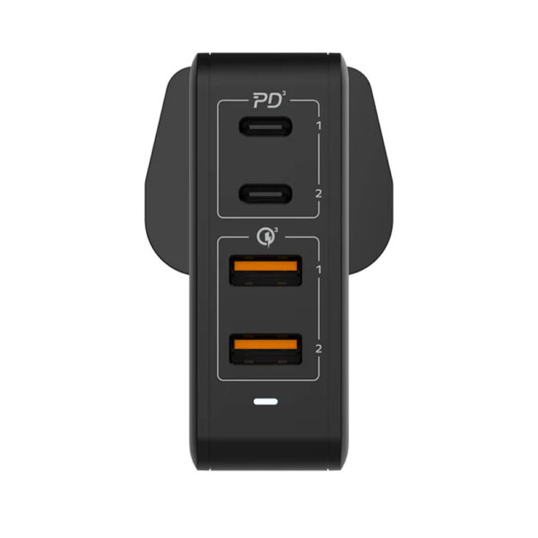 Momax ONE PLUG 100W 4-Port GaN Charger - Black (2Y) UM23AU / UM23 / UM23AUK
