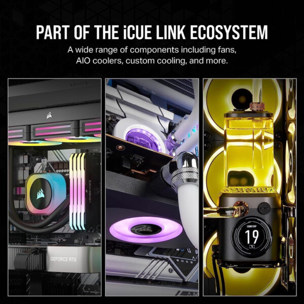 Corsair iCUE LINK QX120 RGB 3-in-1 120mm PWM Fan w/ iCUE LINK Hub