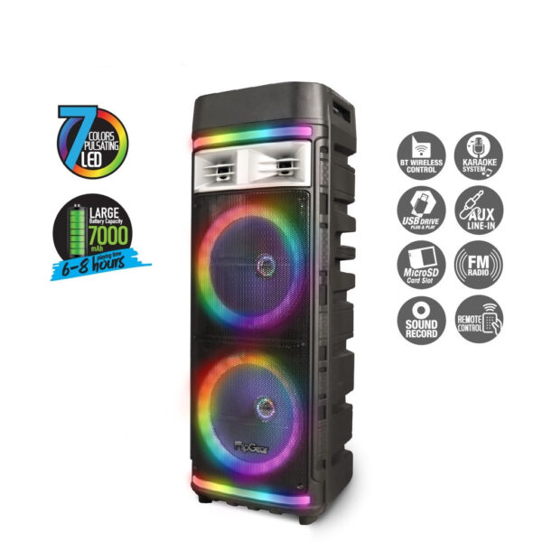Vinnfier FlipGear Tango 300 WMU 2021 TWS Portable Trolley Speaker With 2 UHF Wireless Mic Bluetooth Super Bass Karaoke