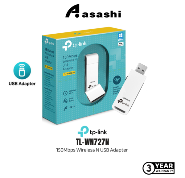TP-Link TL-WN727N 150mbps Network Wireless N Usb Adapter For PC/Laptop