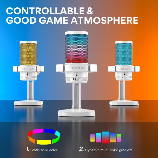 Maono DGM20 USB Microphone RGB Gaming USB Condenser Mic Noise Cancel RGB Light One key mute3.5mmj jack for PC Recording