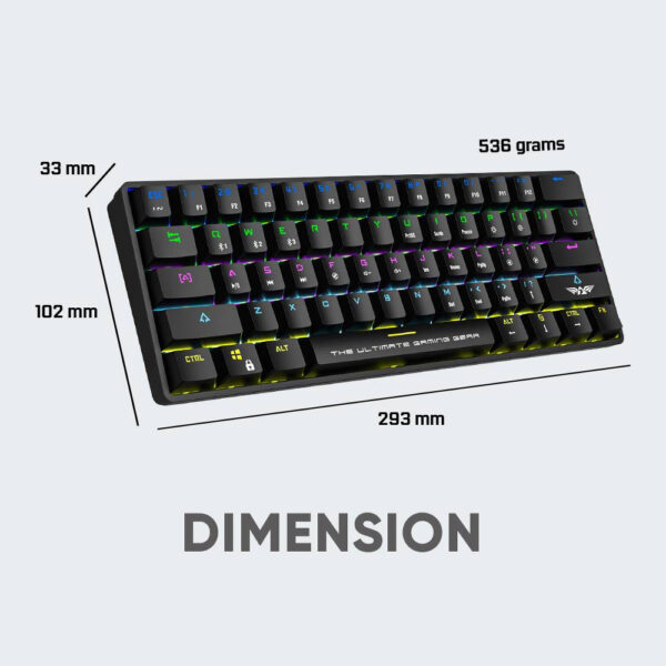Armaggeddon MBA-61R Black / White Bluetooth + Wireless (61 Keys) Blue Switch Mechanical Keyboard