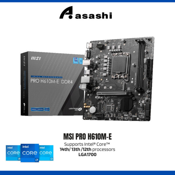 MSI PRO H610M-E DDR4 (LGA1700) mATX Motherboard (VGA, HDMI, M.2)