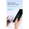 Mcdodo MC-324 / MC-325 (TYPE-C/L) 22.5W PD+QC 10000mAH Power Bank Build-in Cable With Digital Display For Type-C / L