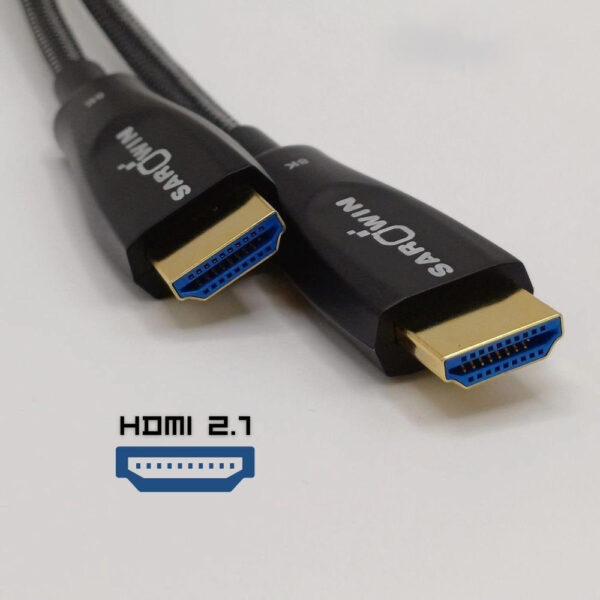 SAROWIN HDMI Fiber Optic 8K UltraHD HDMI 2.1 (15m/20m/25m/30m) with Shell Nylon Braided Fuel Line for TV Computer Laptop