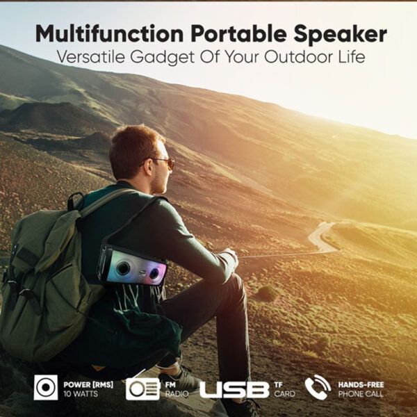 SonicGear SonicGo 3 Portable Speaker | Bluetooth 5.3 | Built-In Mic | TWS | RGB Light