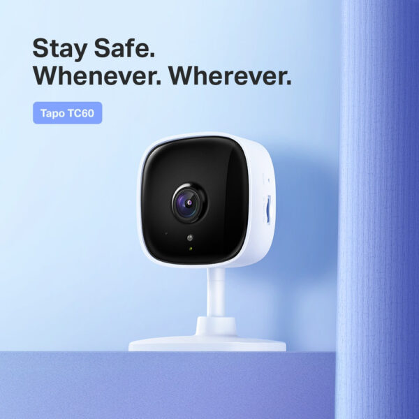 TP-Link Tapo TC60 Home Security WiFI Camera, Day/Night view, 1080p Full HD resolution, Micro SD card storage（Up to 128GB