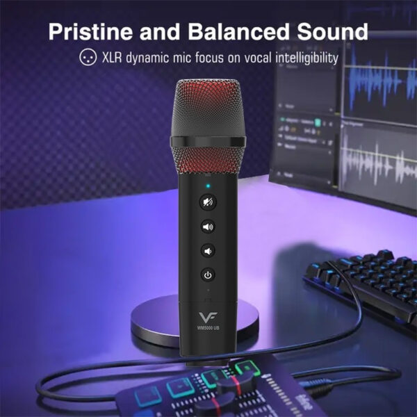 Vinnfier VF WM5000UB Wireless UHF Microphone Plug & Play Handheld Microphone Karaoke Audio 12 hours