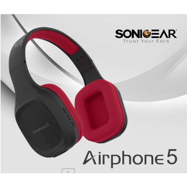 SonicGear Airphone 5 Bluetooth 5.0 Headphone | High Clarity | Strong Bass | Built-In Microphone