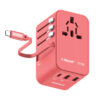 Momax 1-World+ 70W GaN 3-Port with Built-in USB-C Cable + AC Travel Adaptor (2Y) UA18