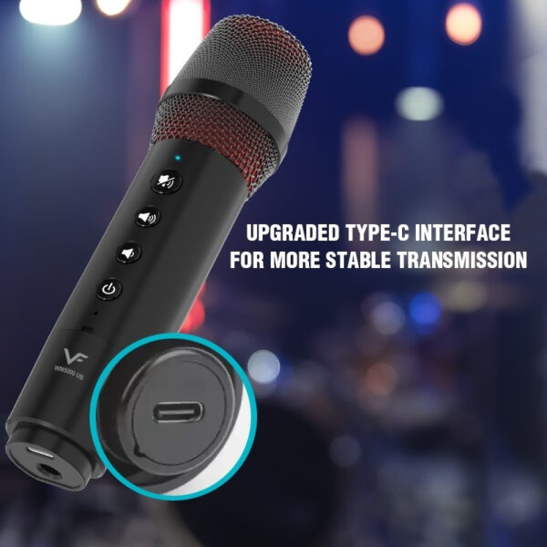 Vinnfier VF WM5000UB Wireless UHF Microphone Plug & Play Handheld Microphone Karaoke Audio 12 hours