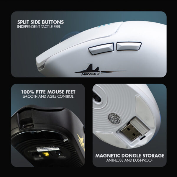 Armaggeddon Mirage V Bluetooth 5.0 Wireless 2.4G Rechargeable 10000 CPI Gaming Mouse