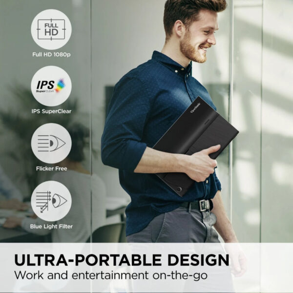 Viewsonic VA1655 15.6" Portable 1080p IPS Monitor with USB C & mini-HDMI
