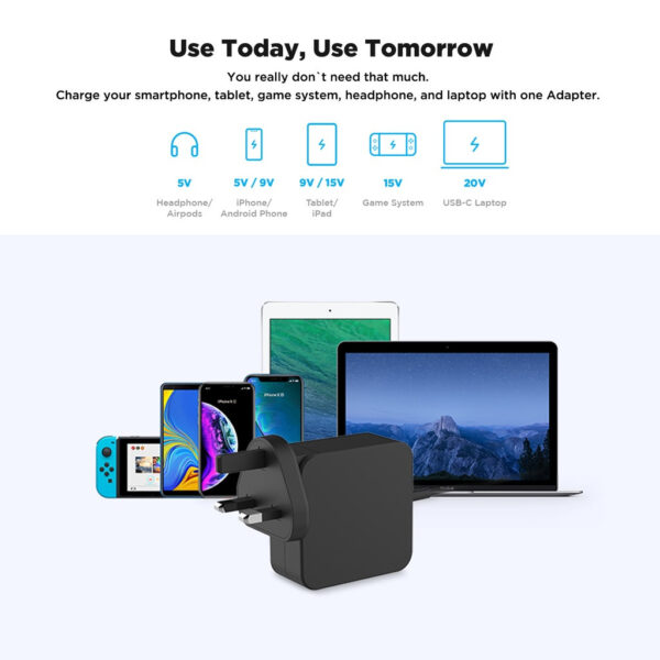 Innergie 65C 65W PD3.0 USB Type C Laptop Power Adapter ADP-65JW DZD