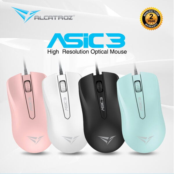 b9674c5ef0756eda2ad617fedc5c247d.jpeg Alcatroz Asic 3 Wired USB Mouse 1600 CPI | Ergonomic Design with High Resolution Optical Mouse