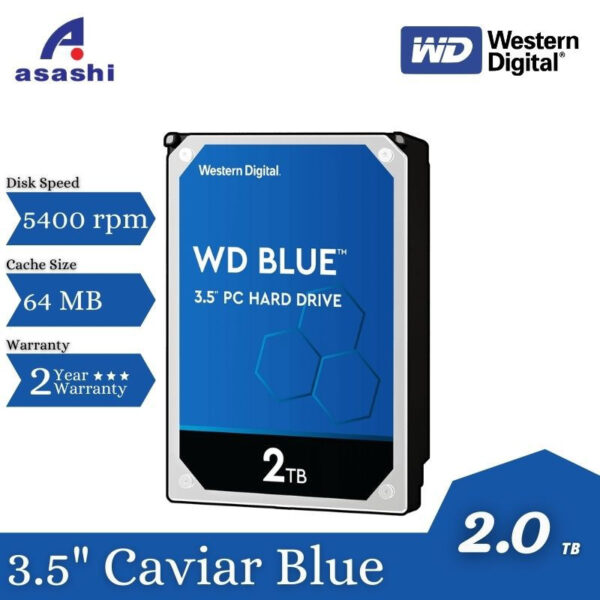 Western Digital WD 1TB / 2TB / 3TB / 4TB / 6TB 3.5" Caviar Blue 5400RPM / 7200RPM,32MB / 64MB SATA HDD WD5000AZLX