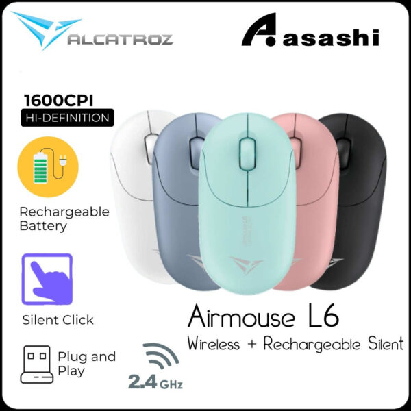 Alcatroz Airmouse L6 Wireless + Rechargeable Silent Mouse