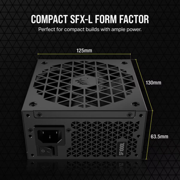 Corsair SF850L SF1000L (ATX3.0) SFX Power Supply - 80+ Gold, Fully Modular, 7 Years Warranty