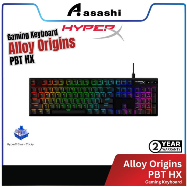 HyperX Alloy Origins PBT HX Gaming Keyboard-US ( Red - Linear / Aqua - Tactile / Blue - Clicky )