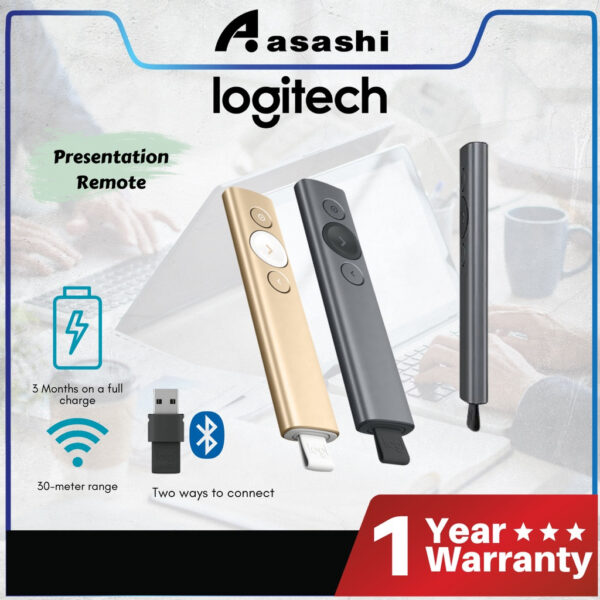 Logitech SPOTLIGHT PRESENTATION REMOTE - GOLD/BLACK (3 yrs Limited Shop Warranty)