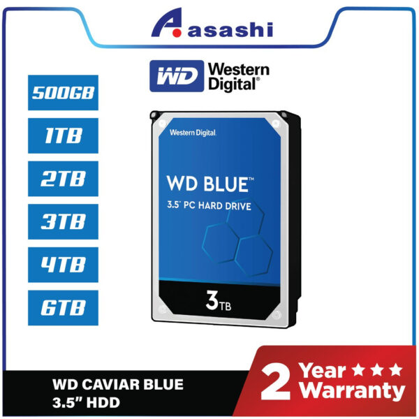 Western Digital WD 1TB / 2TB / 3TB / 4TB / 6TB 3.5" Caviar Blue 5400RPM / 7200RPM,32MB / 64MB SATA HDD WD5000AZLX