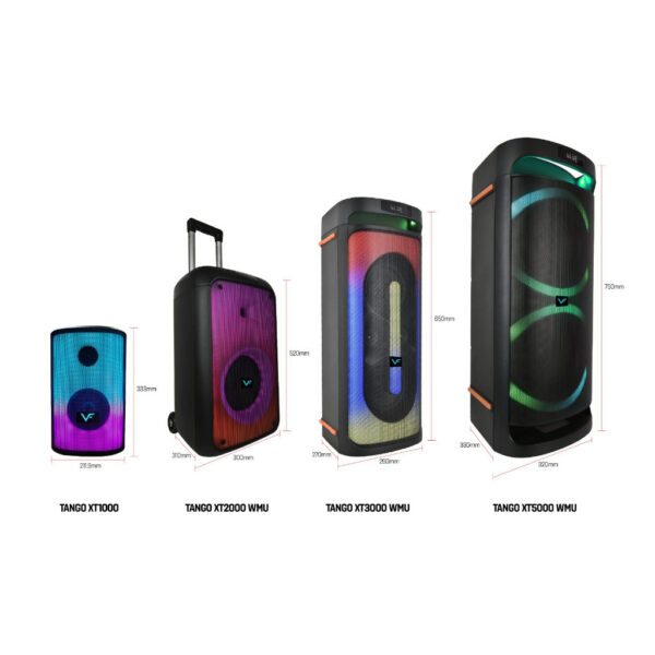 Vinnfier FlipGear Tango XT2000 WMU 500W Bluetooth Speaker HI-FI Audio Karaoke PartyBox Speaker with 2 Wireless Mic Audio