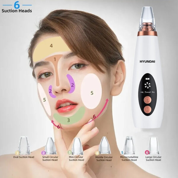 HYUNDAI Rechargeable Electric Blackhead Remover Vacuum FC-038 WH
