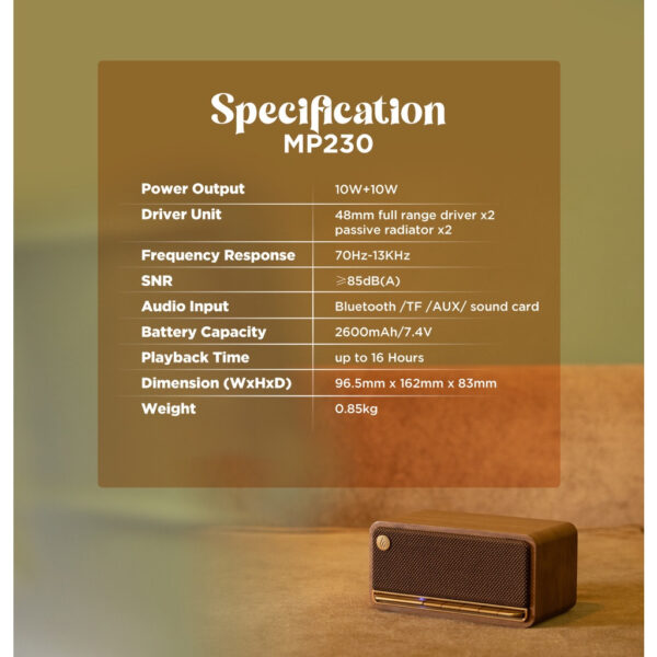 bf2d6d25e521469e29672abd9970ada8.jpeg Edifier MP230 Vintage Bluetooth Speaker Bluetooth 5.0/20rms/Piano Key Button/16H Playback/Aux Sound Card TF