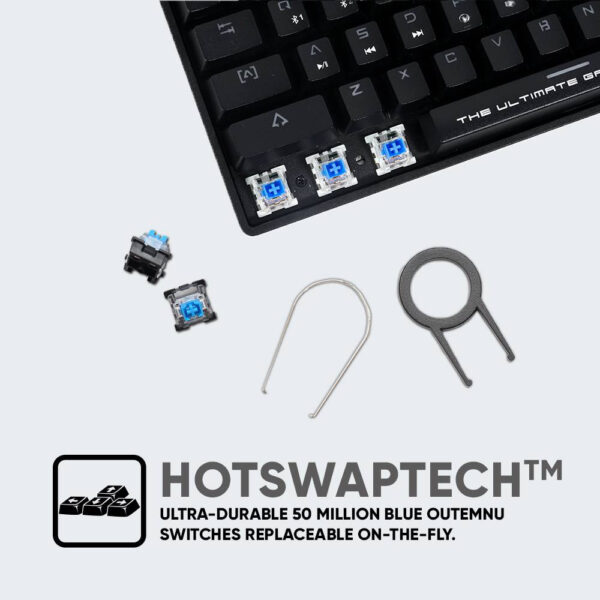 Armaggeddon MBA-61R Black / White Bluetooth + Wireless (61 Keys) Blue Switch Mechanical Keyboard