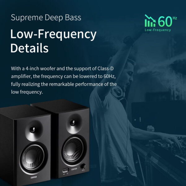 Edifier MR4 Studio Monitor Speaker - Balanced TRS Input | Headphone Output | Silk Film Tweeter | 4 Inch Woofer | 42W RMS