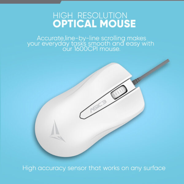 c63ef5c957d9280edefb8cfda10eb56a.jpeg Alcatroz Asic 3 Wired USB Mouse 1600 CPI | Ergonomic Design with High Resolution Optical Mouse
